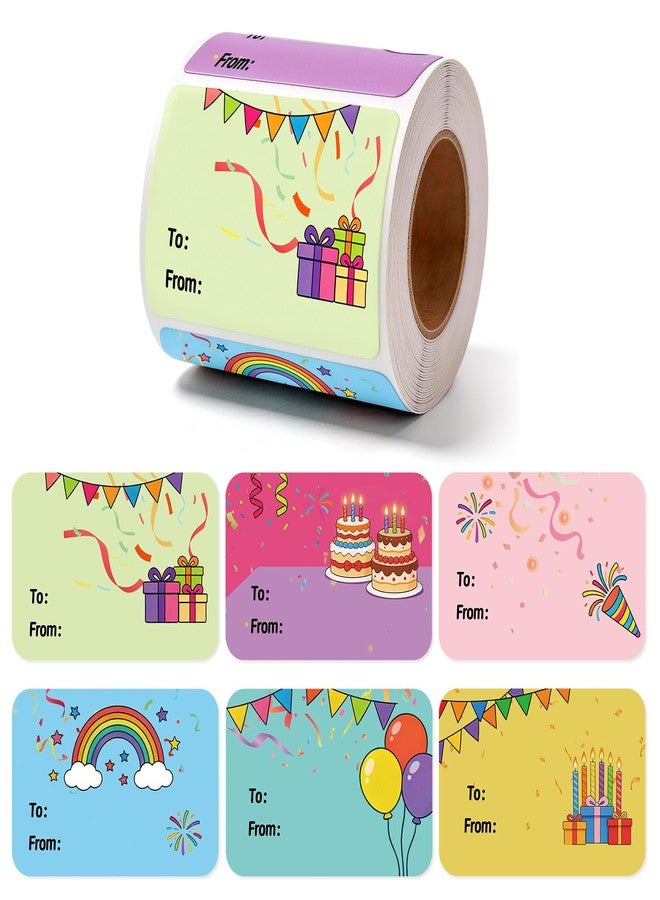 Trazzo Gift Tag Stickers Self-Adhesive Gift Name Tags with 6 Cute Designs for Birthday Gifts, Holiday Wrapping, Classroom Favors and Everyday Gifting, 200PCS to from Gift Label Stickers - Image 1