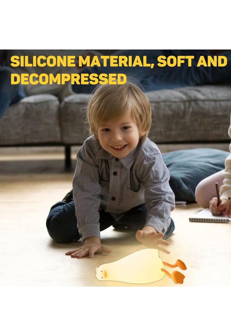 JAJEEK Flat Duck Night Light – Cute Kids Night Light with 3 Adjustable Speeds, Smart Bedside Lamp with Flap Sensor, Rechargeable Silicone Warm Light with 30-Minute Timer, Ideal for Children’s Room - Image 5