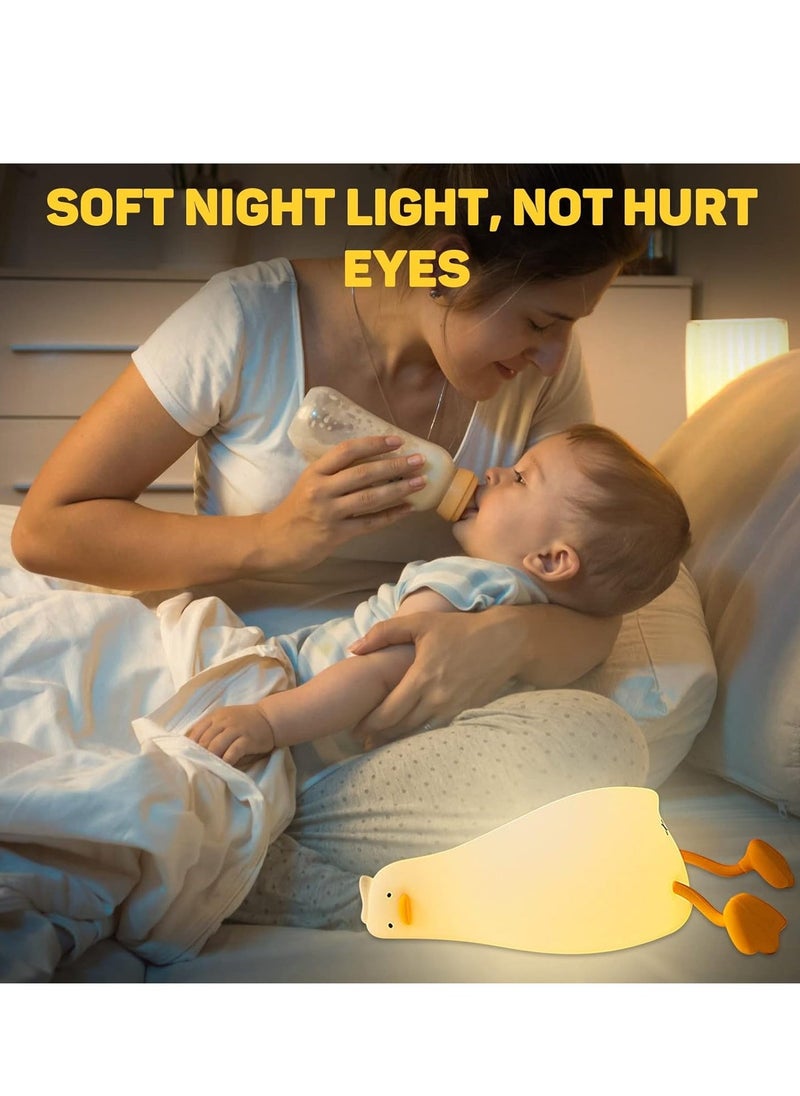 JAJEEK Flat Duck Night Light – Cute Kids Night Light with 3 Adjustable Speeds, Smart Bedside Lamp with Flap Sensor, Rechargeable Silicone Warm Light with 30-Minute Timer, Ideal for Children’s Room - Image 4