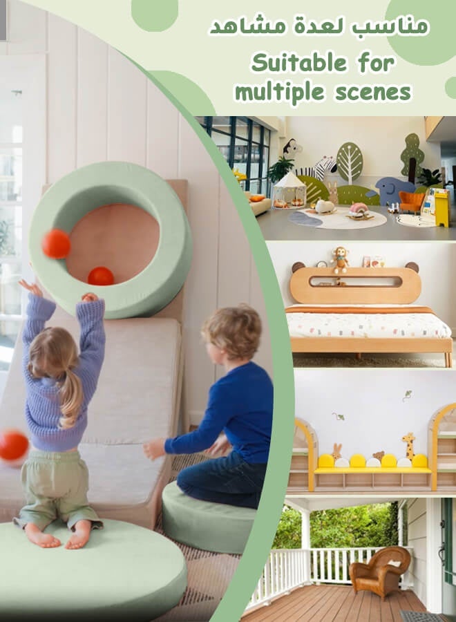 Hompenny Ramadan Gift,4-Piece Multifunctional Baby/Kids Chair Set—combines table & chairs, play sofa, ball pit, storage box, building blocks, and climbing training toy in one. A perfect gift for children, suitable for ages 1–12 - Image 2