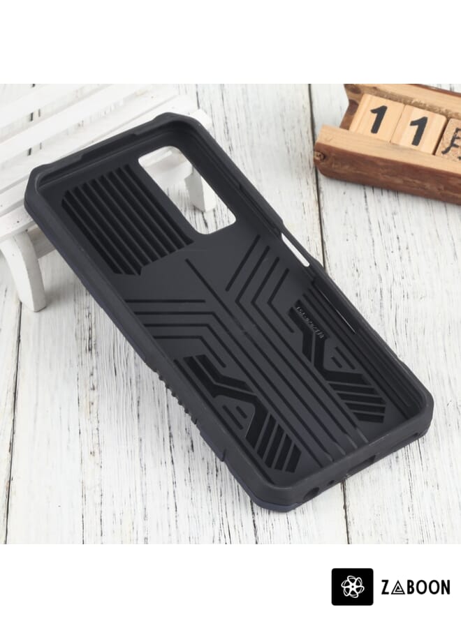 Zaboon Protective Case Cover For vivo Y51 2020 December Vanguard Warrior All Inclusive Double-color Shockproof TPU + PC  with Holder - Image 3