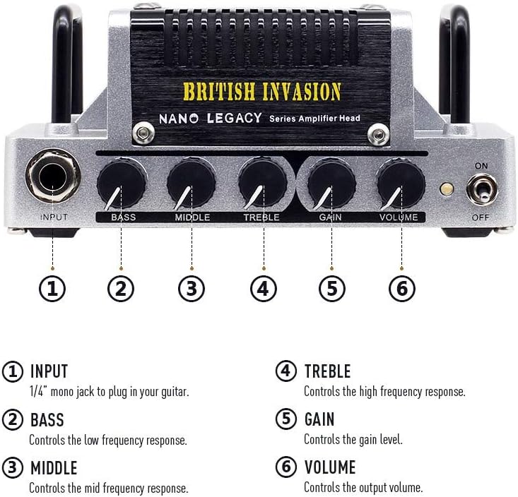 HOTONE Nano Legacy British Invasion 5-Watt Compact Guitar Amp Head with 3-Band EQ - Image 4