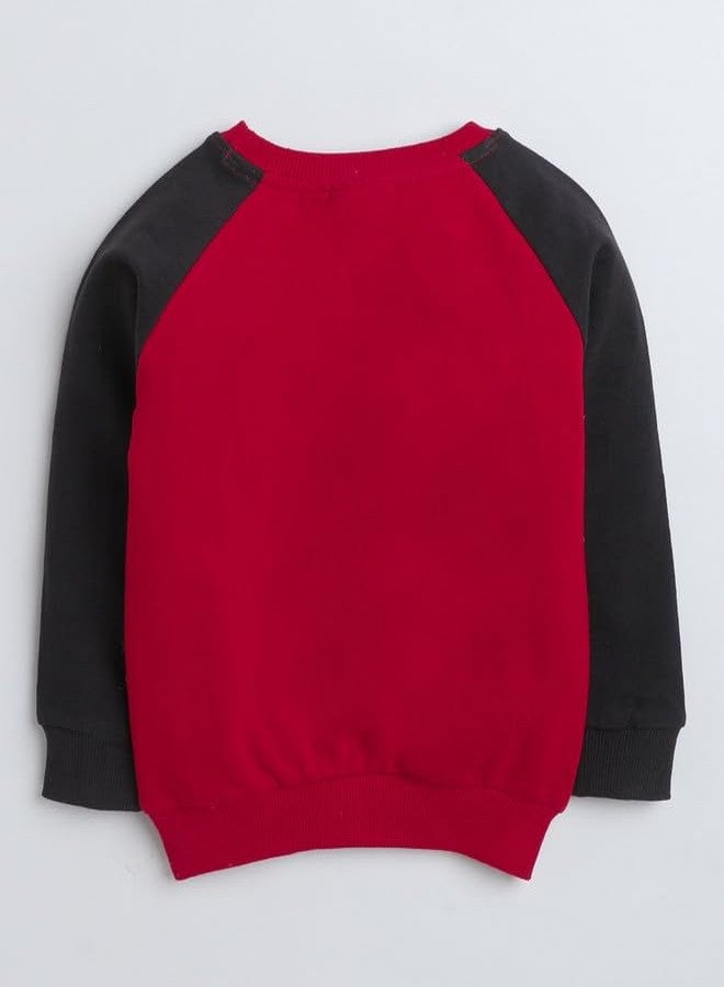 BUMZEE Red Boys Full Sleeves Sweatshirt Age - 6-12 Months (Peb8512C-red) - Image 2