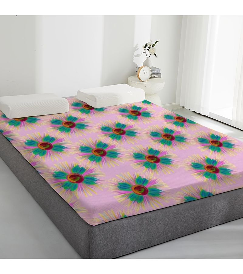 غطاء فراش مطبوع رقميًا بنقوش زهرية، مقاس 70×180 سم × 3.4 سم (27.56×70.87 بوصة)، تصميم رقيق مريح وقابل للتنفس، مثالي لغرفة النوم والسكن الجامعي. - Image 5