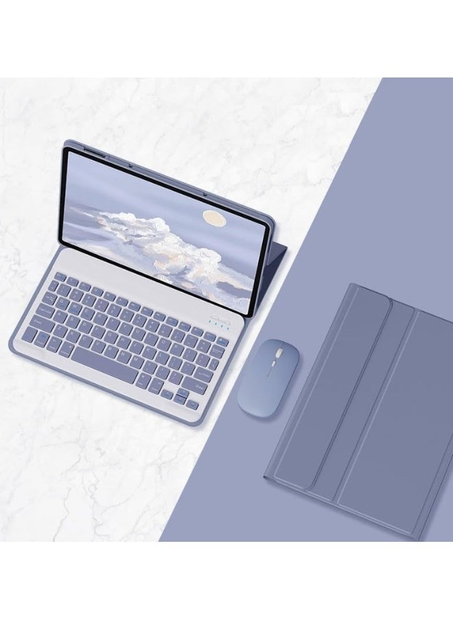 ماركة غير محددة - حافظة لوحة المفاتيح العربية والإنجليزية متوافقة مع Huawei MatePad SE 11 (2024) مقاس 11 بوصة مع فأرة، لوحة مفاتيح لاسلكية بلوتوث قابلة للفصل، حافظة لوحية من الجلد الذكي الناعم - Image 1
