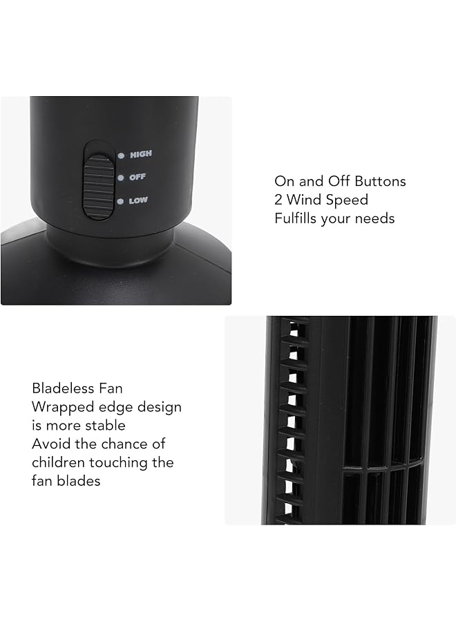 إيروريكس مروحة مكتب محمولة بدون شفرات مروحة تبريد هادئة مع سرعتين تعمل بمنفذ USB مروحة برجية للمكتب والمنزل وهدايا عيد الميلاد للرجال والنساء والأم والأب - Image 5