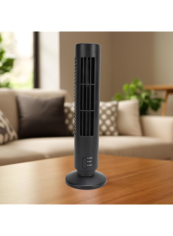 إيروريكس مروحة مكتب محمولة بدون شفرات مروحة تبريد هادئة مع سرعتين تعمل بمنفذ USB مروحة برجية للمكتب والمنزل وهدايا عيد الميلاد للرجال والنساء والأم والأب - Image 2