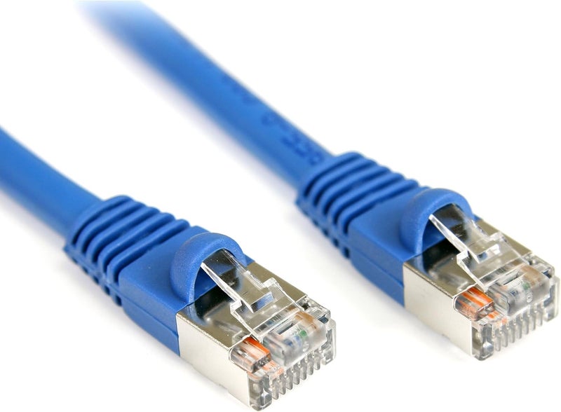StarTech .com 50 ft. (15.2 m) Cat5e Ethernet Cable - Patch Cable - Shielded - Blue - Ethernet Network Cable (S45PATCH50BL) - Image 1
