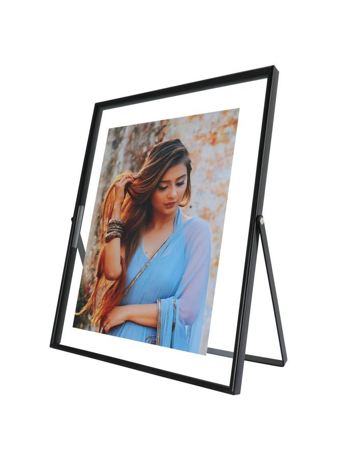 AhaGo Black Floating Frame, 8"x10", Vertical, For Picture 7x9, 6x8, 5x7, Tabletop Shelf Photo Frame, For Father or Mother, Classy For Birthday or Wedding, Home or Office Décor - Image 1