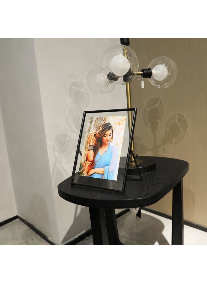 AhaGo Black Floating Frame, 8"x10", Vertical, For Picture 7x9, 6x8, 5x7, Tabletop Shelf Photo Frame, For Father or Mother, Classy For Birthday or Wedding, Home or Office Décor - Image 4