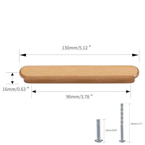 Evionlin Log Wood378 in 2 pcs Wood Drawer Knobs Pulls Handles Kitchen Cabinets Furniture Dresser Wardrobe Cupboard Drawer Knobs Pulls Handle - Image 3