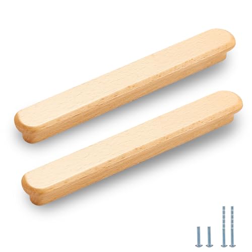 Evionlin Log Wood378 in 2 pcs Wood Drawer Knobs Pulls Handles Kitchen Cabinets Furniture Dresser Wardrobe Cupboard Drawer Knobs Pulls Handle - Image 1
