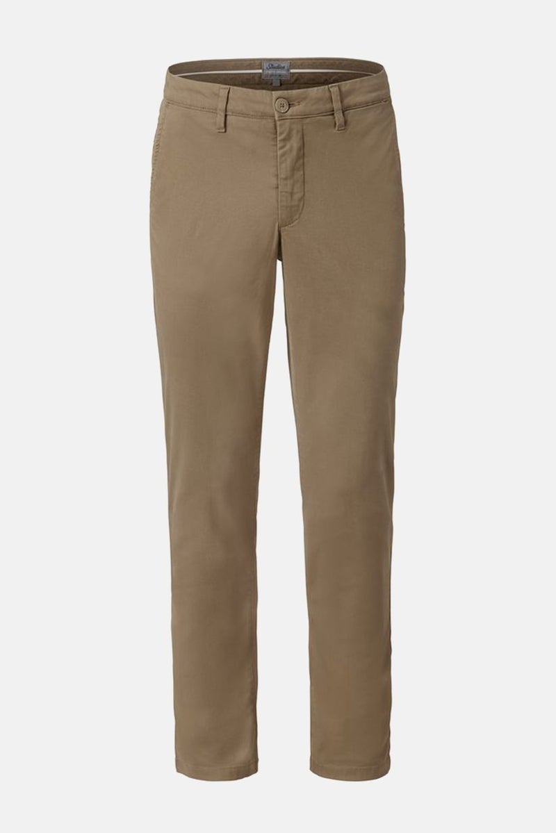 Tchibo Men Regular Fit Plain Chino Pants, Brown - Image 2