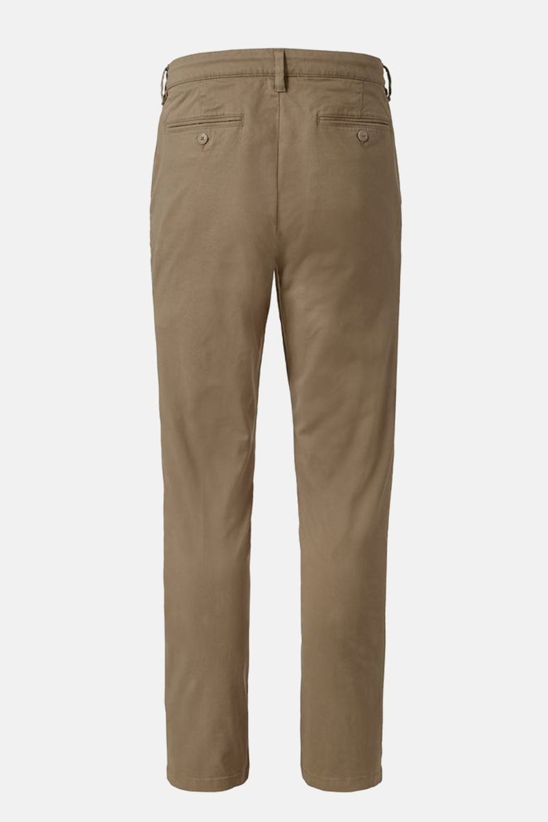 Tchibo Men Regular Fit Plain Chino Pants, Brown - Image 3