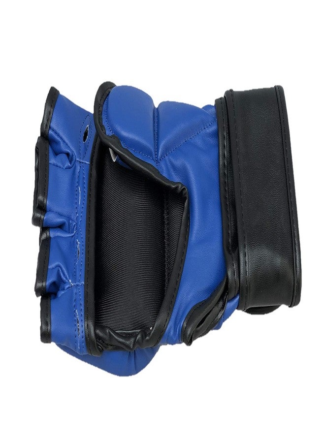 LEW Blue/Black Martial Arts Training & Sparring | Palm-O Maya Hide Leather Grappling Mitts |Good for Kickboxing, Muay Thai, Cage Fighting, Punching Bag MMA Gloves - Image 2