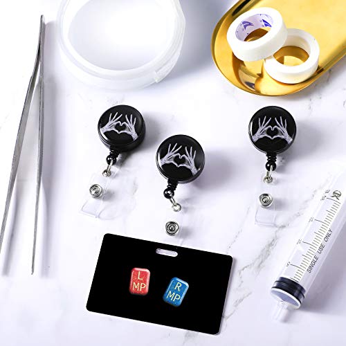 Zonon 3 Pieces Badge Reels Retractable X-Ray Tech Badge Reel Set Marker Holder Retractable ID Cards Holder X-Ray Marker Holders for Nurse Doctors Teachers Office Workers - Image 4