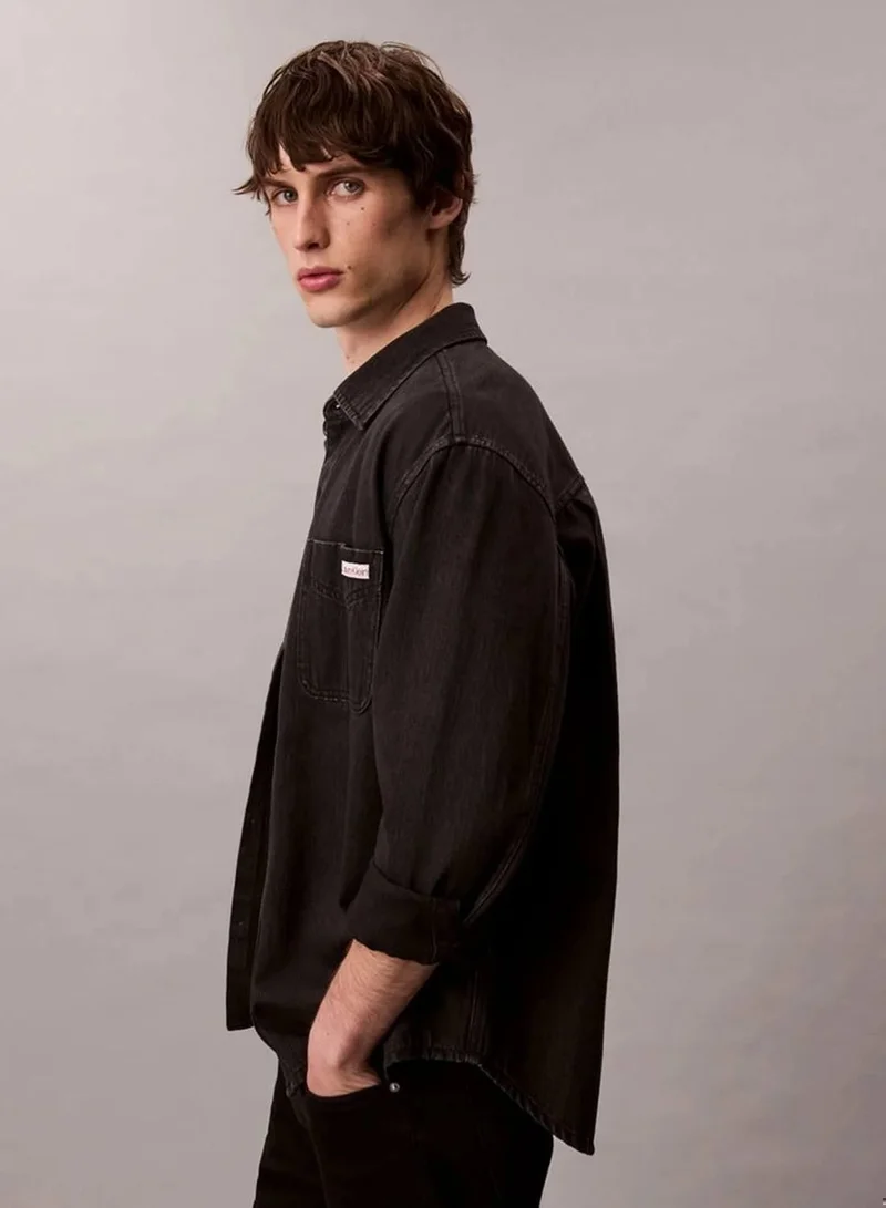 Calvin Klein Jeans 205 BLACK Classic Denim Overshirt for Men | Best Price UAE