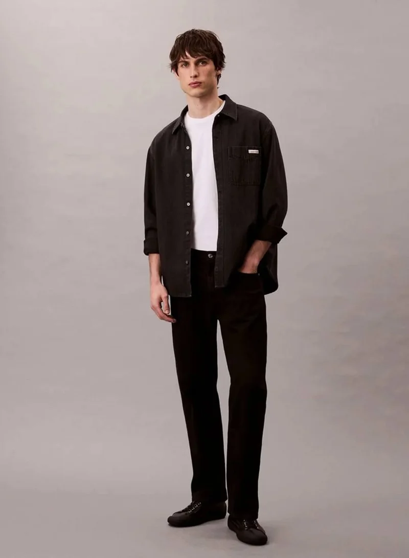 Calvin Klein Jeans 205 BLACK Classic Denim Overshirt for Men | Best Price UAE