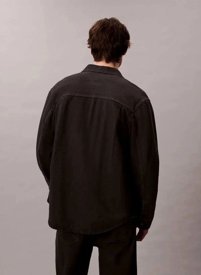 Calvin Klein Jeans 205 BLACK Classic Denim Overshirt for Men | Best Price UAE