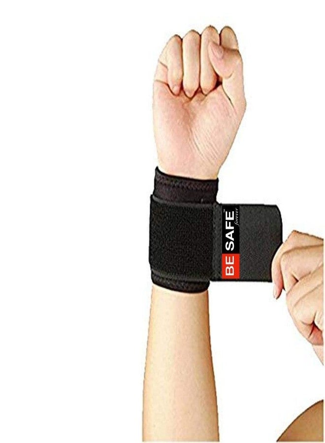 BESAFE Forever Wristband Gym Sports Wrist Support Band/Brace for Men/Women, Wrist Strap for Pain Relief, Black - Image 3