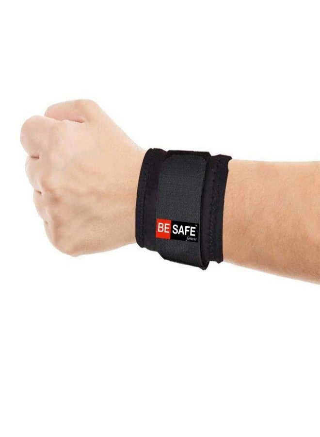 BESAFE Forever Wristband Gym Sports Wrist Support Band/Brace for Men/Women, Wrist Strap for Pain Relief, Black - Image 2