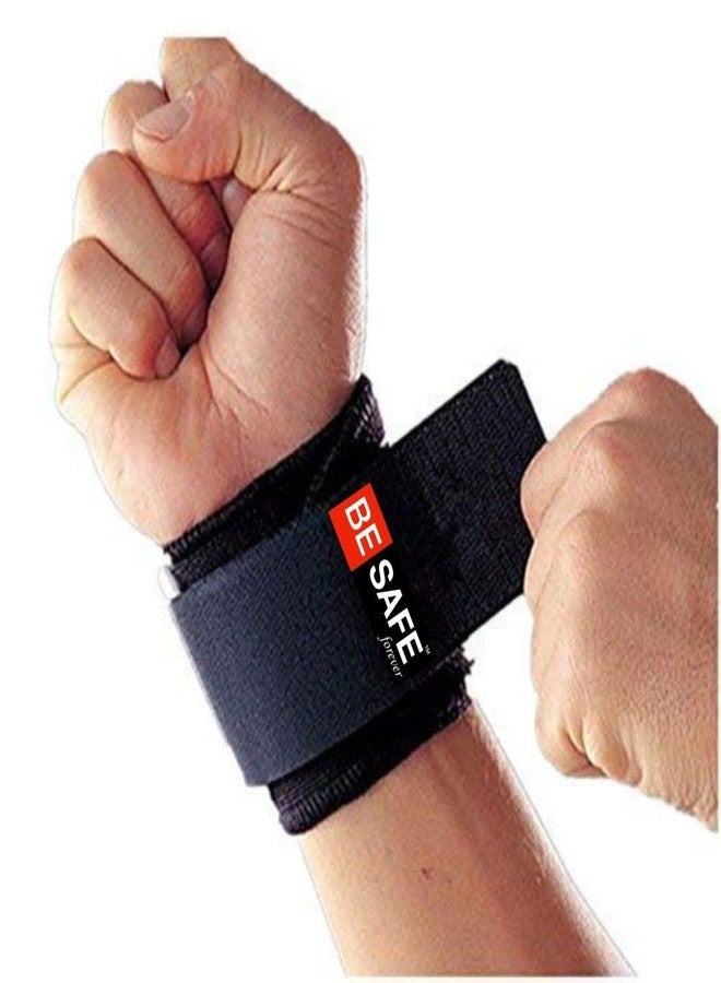 BESAFE Forever Wristband Gym Sports Wrist Support Band/Brace for Men/Women, Wrist Strap for Pain Relief, Black - Image 4