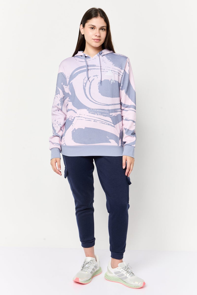 Adidas Women Sportswear Fit Long Sleeve Outdoor Hoodie, Multicolor - Image 2