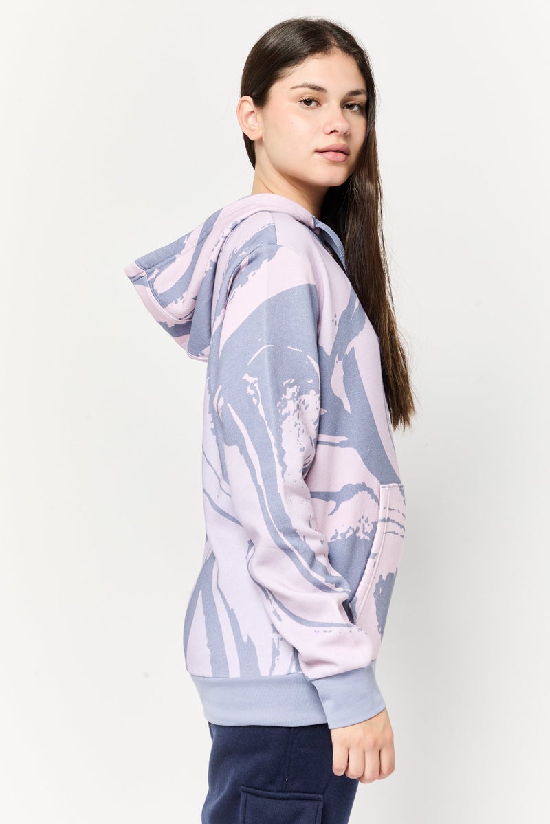 Adidas Women Sportswear Fit Long Sleeve Outdoor Hoodie, Multicolor - Image 3