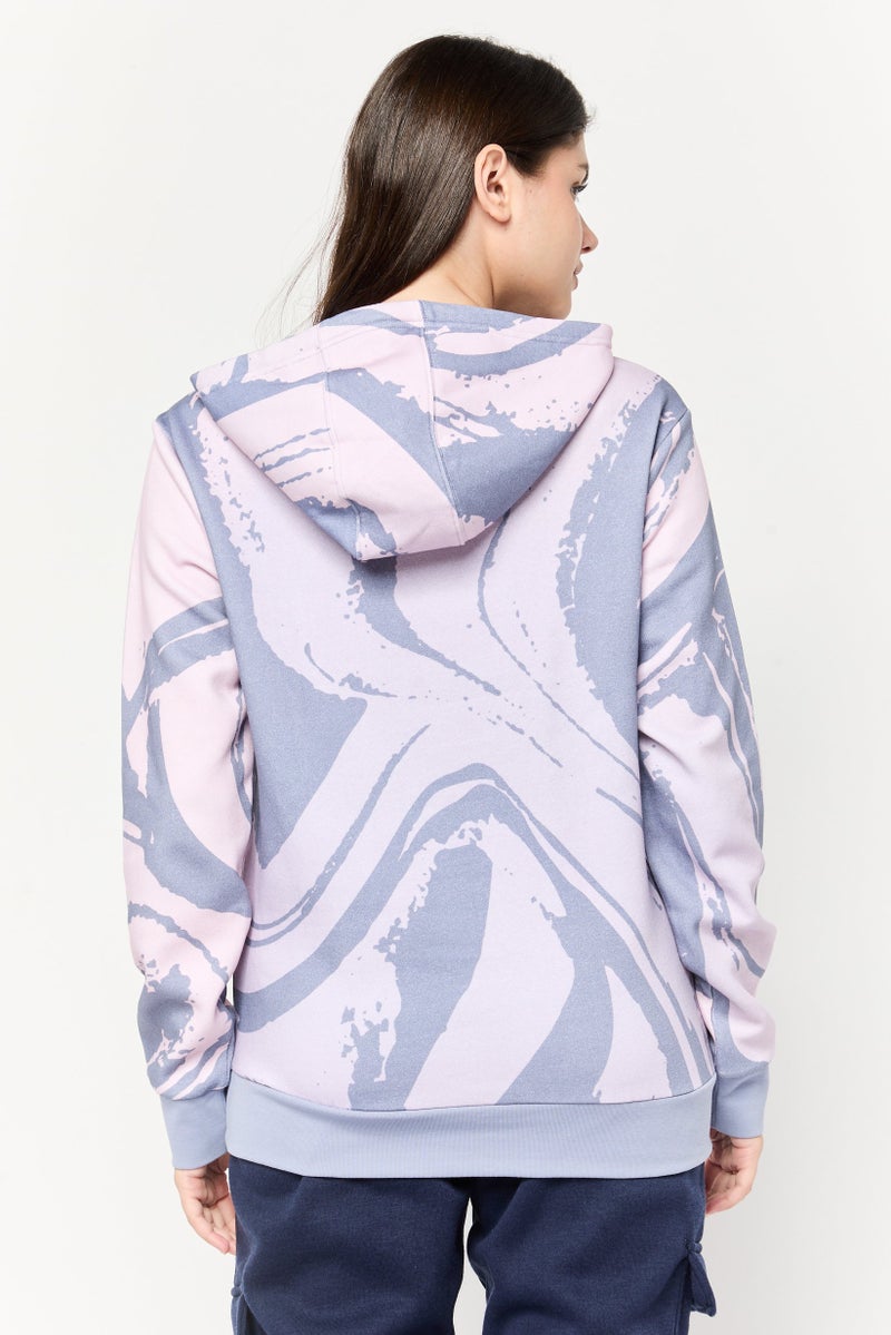 Adidas Women Sportswear Fit Long Sleeve Outdoor Hoodie, Multicolor - Image 4