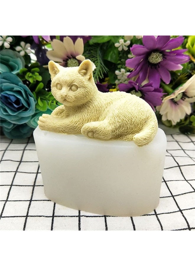 Silicone Soap Mold Cat Head Up Soap Mold 3D Cat Mold Cat Silicone Mold for Candles Handmade Soap Mold Cartoon Resin Mold  - Image 2