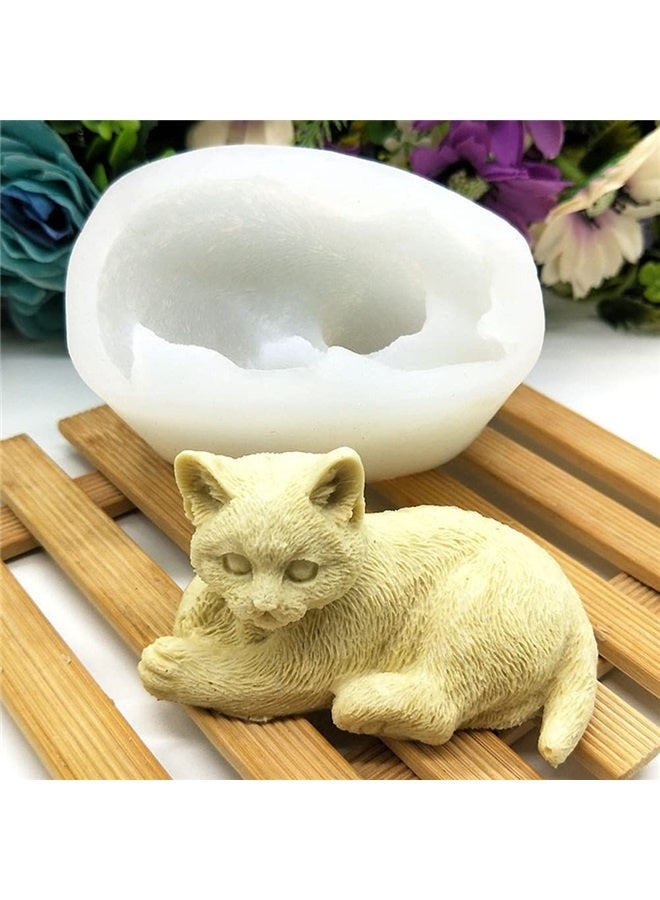 Silicone Soap Mold Cat Head Up Soap Mold 3D Cat Mold Cat Silicone Mold for Candles Handmade Soap Mold Cartoon Resin Mold  - Image 3