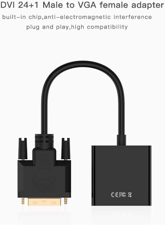 رانيبوبو محول واجهة رقمية مرئية 24+1 ذكر الى VGA أنثى، أسود، من راين بوبو  - Image 4