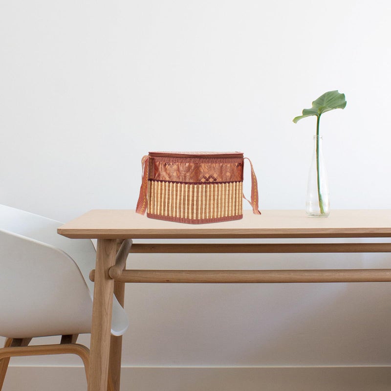 Woven Rattan Fruit Basket With Handle Portable Picnic Storage For Home - Image 5