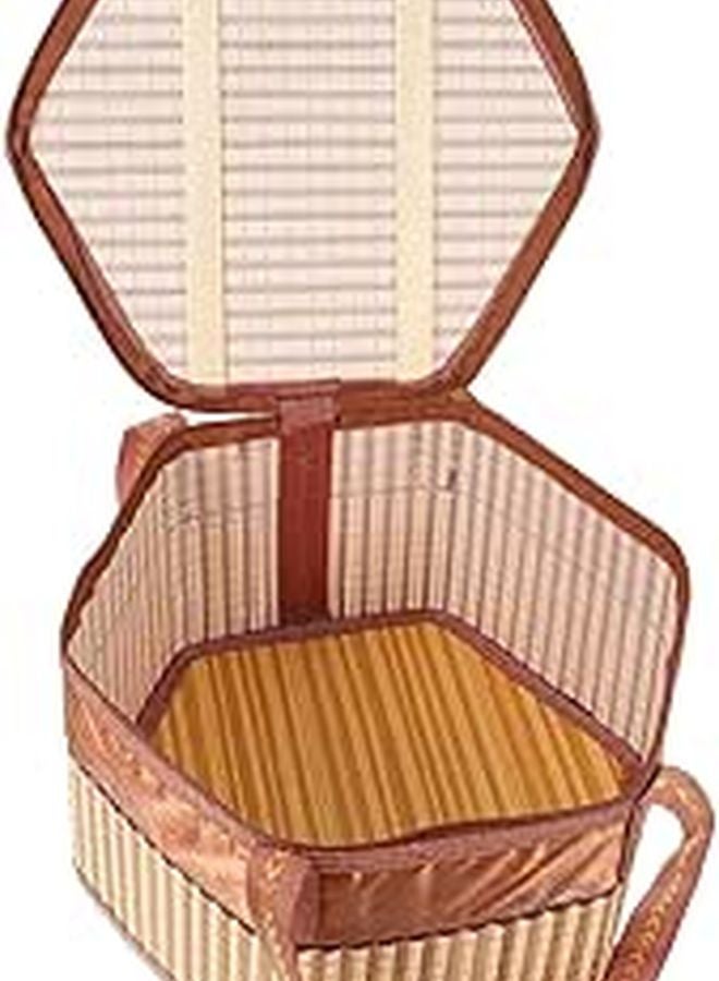 Woven Rattan Fruit Basket With Handle Portable Picnic Storage For Home - Image 1