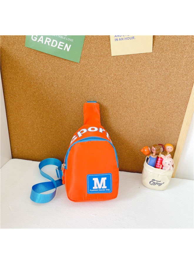 Kindergarten Training Class Cartoon Enrollment Gift Bag Boy Handsome Light Chest Bag Tide Nylon Girl Small Bag Children's Bag-Color:Orange