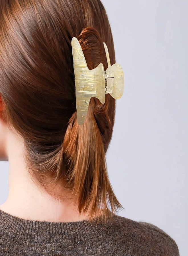 HYFEEL French Hair Jaw Claw Clips for Women Classic Medium Nonslip Grips Strong Hold Hair Clips for Fine Thin Hair, 3.5 Inch Cellulose Banana Barrettes Clamps Accessories Blue Brown Beige 3 Pack - Image 3