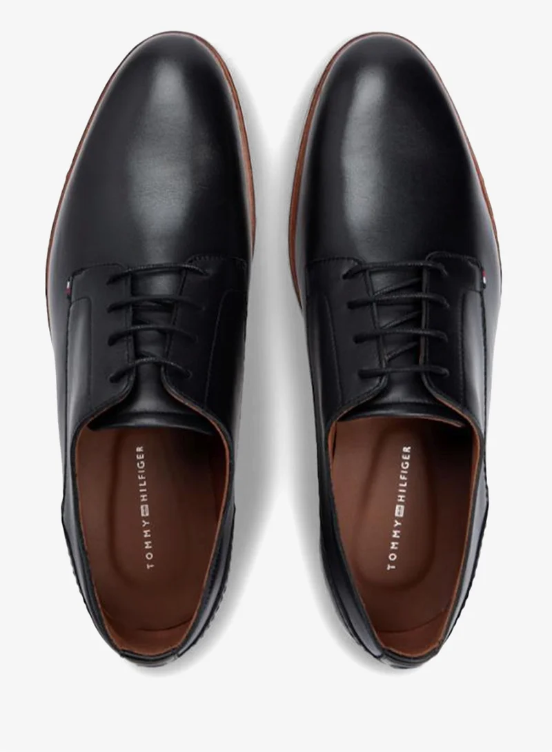 Tommy Hilfiger Black Leather Derby Shoes for Men | Best Price UAE
