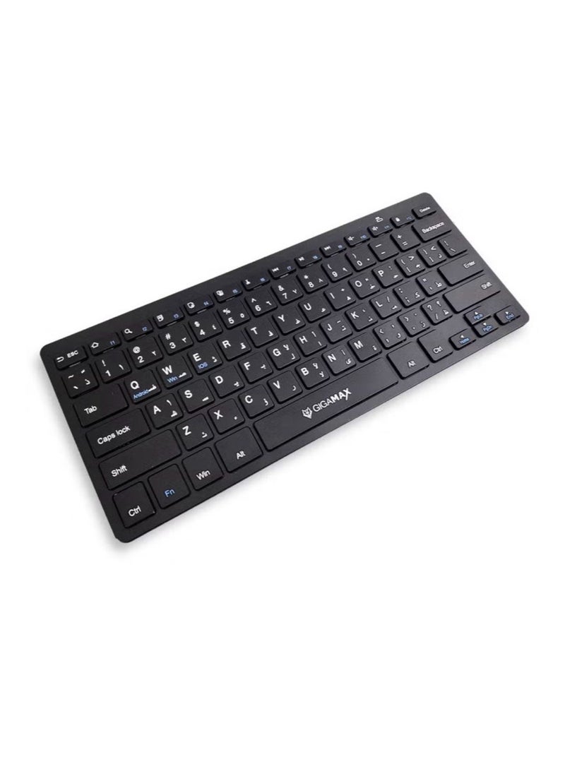 Gigamax Bluetooth Keyboard,Ultra-thin Wireless Bluetooth 5.0 Keyboard,Universal Use for iPhone/iPad Air/iPad Pro/iPad Mini/Mac,Windows,PCs,Smartphones and Tablets -black  - Image 1