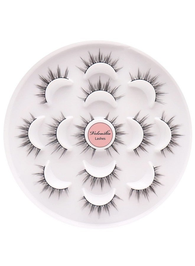 Veleasha 5D Faux Mink Lashes Handmade Luxurious Volume Fluffy Natural False Eyelashes 7 Pairs (Doll) - Image 1