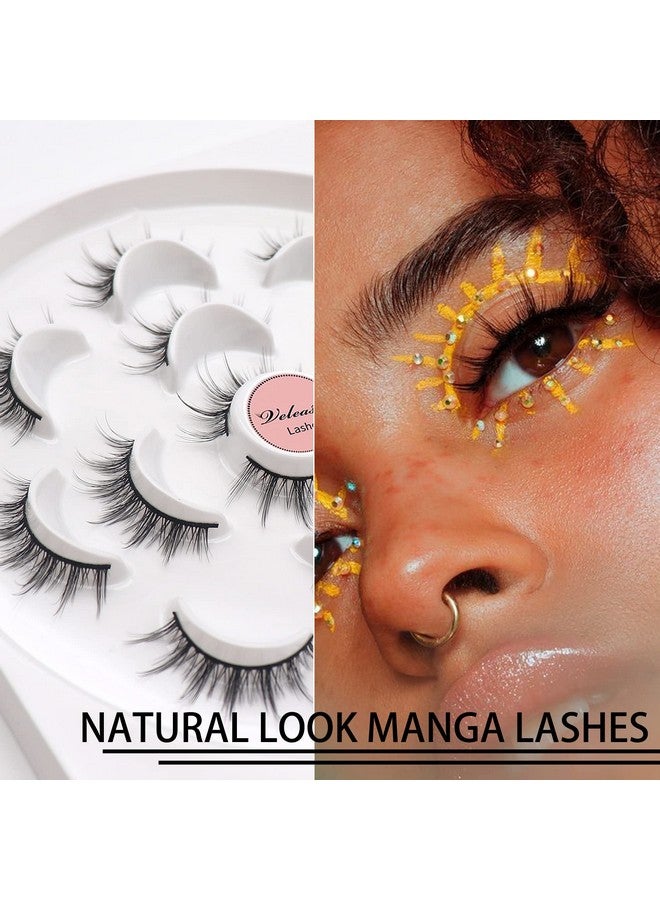Veleasha 5D Faux Mink Lashes Handmade Luxurious Volume Fluffy Natural False Eyelashes 7 Pairs (Doll) - Image 2