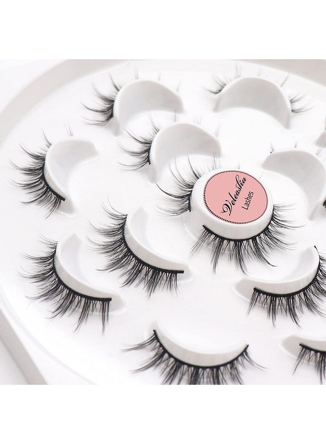 Veleasha 5D Faux Mink Lashes Handmade Luxurious Volume Fluffy Natural False Eyelashes 7 Pairs (Doll) - Image 5