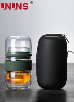UNUNS Glass Tea Infuser,Double Wall Glass Travel Mug With Removable Tea Infuser,Portable Tea Tumbler Bottle Mug For Office Home Travel  - Image 4