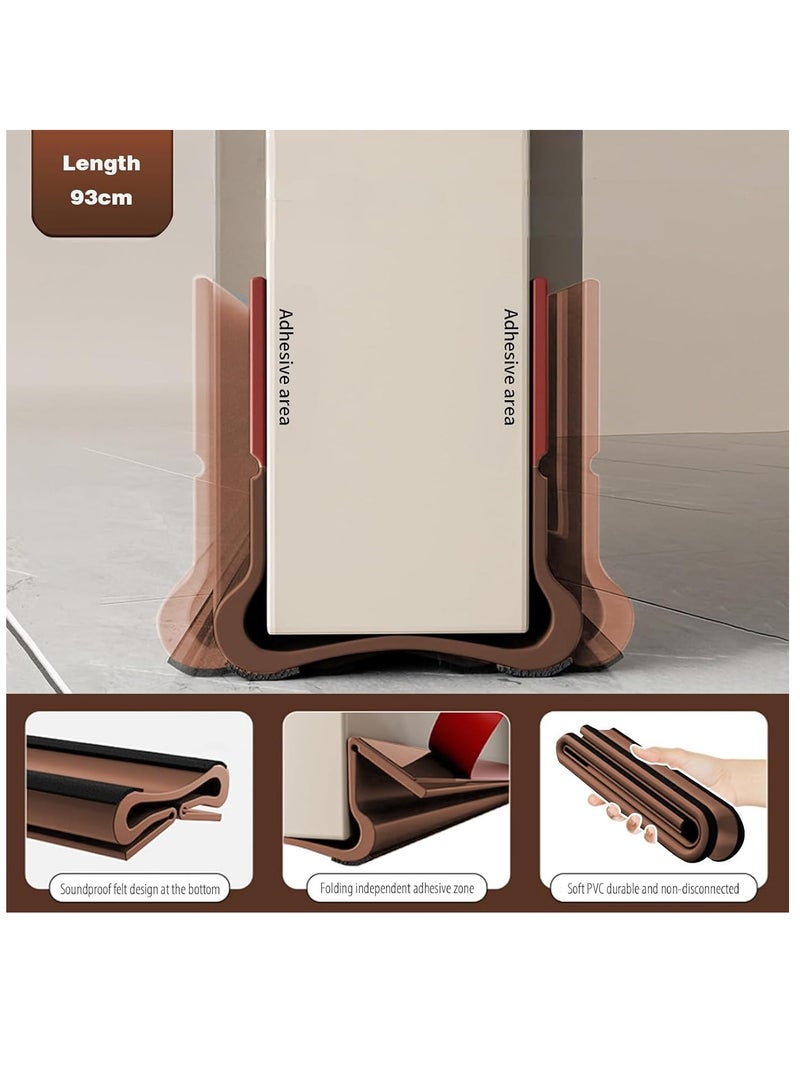 Under Door Draft Stopper Under Door Bottom Gap Draft Noise Blocker with Brush Door Window Breeze Blocker Weather Stripping Noise Stopper Strong Adhesive 93 CM - Image 2