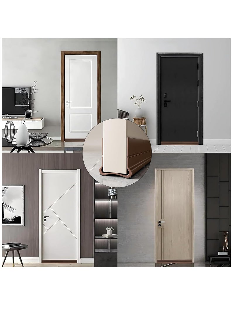 Under Door Draft Stopper Under Door Bottom Gap Draft Noise Blocker with Brush Door Window Breeze Blocker Weather Stripping Noise Stopper Strong Adhesive 93 CM - Image 4