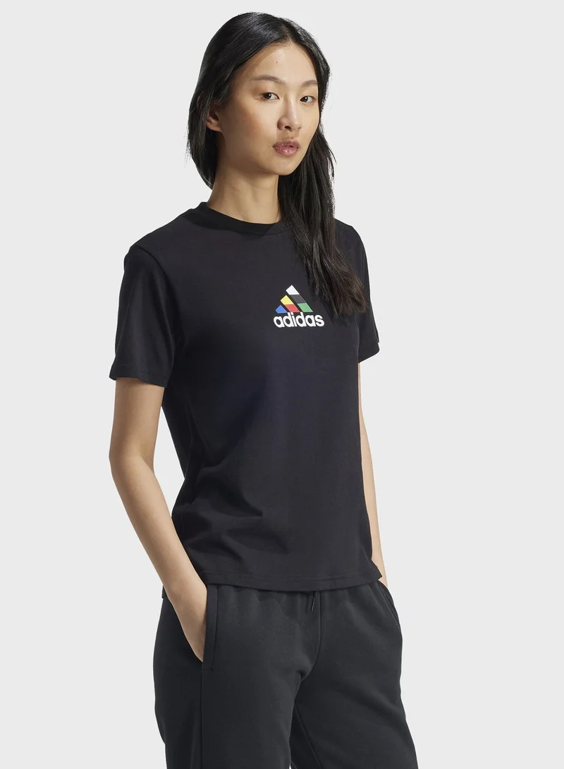 adidas تيشيرت تيرو نيشن مزين برسومات