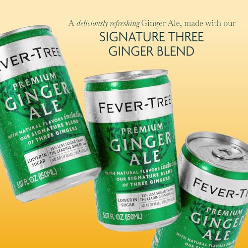 Fever Tree Ginger Ale - Premium Quality Mixer - Refreshing Beverage for Cocktails & Mocktails. Naturally Sourced Ingredients, No Artificial Sweeteners or Colors - 150 ML Cans - Pack of 24 - Image 4