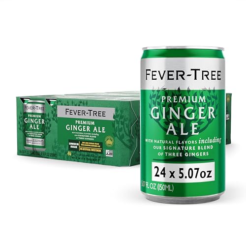 Fever Tree Ginger Ale - Premium Quality Mixer - Refreshing Beverage for Cocktails & Mocktails. Naturally Sourced Ingredients, No Artificial Sweeteners or Colors - 150 ML Cans - Pack of 24 - Image 1