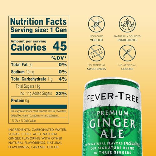 Fever Tree Ginger Ale - Premium Quality Mixer - Refreshing Beverage for Cocktails & Mocktails. Naturally Sourced Ingredients, No Artificial Sweeteners or Colors - 150 ML Cans - Pack of 24 - Image 2