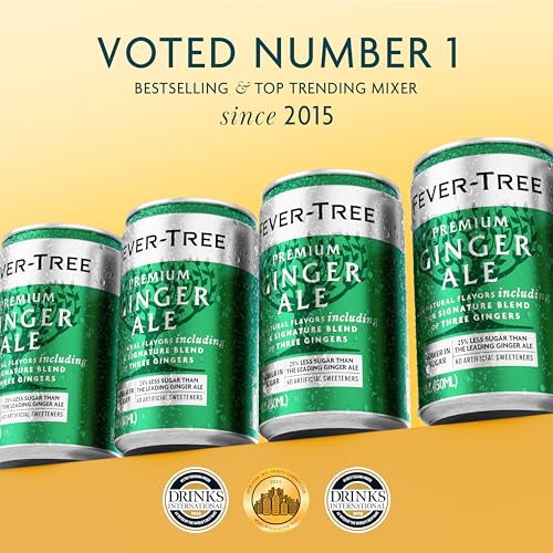 Fever Tree Ginger Ale - Premium Quality Mixer - Refreshing Beverage for Cocktails & Mocktails. Naturally Sourced Ingredients, No Artificial Sweeteners or Colors - 150 ML Cans - Pack of 24 - Image 3