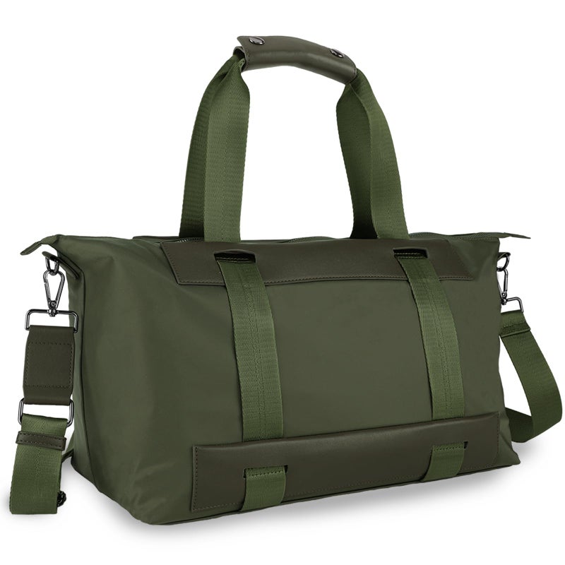 U+U Duffle Bag for Gym and Travel, Carry On Personal Item with Padded Laptop Sleeve, Water Resistant Weekender Overnight Bag (Hunter Green) - Image 1